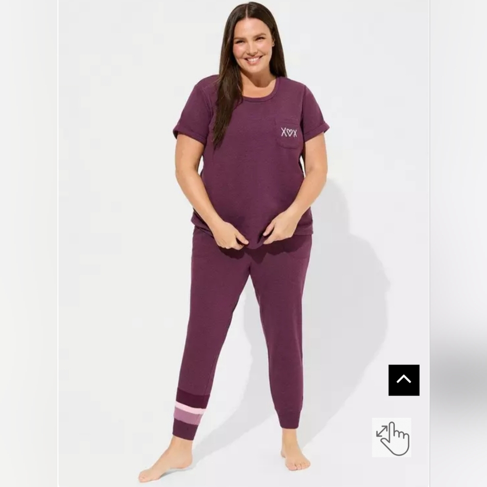 Torrid Purple Pajama Set Soft Knit Sleepwear